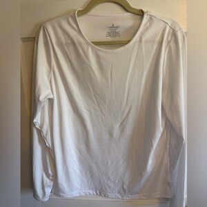 Cuddl Duds White Long Sleeve Scoop Neck Climatesmart Top